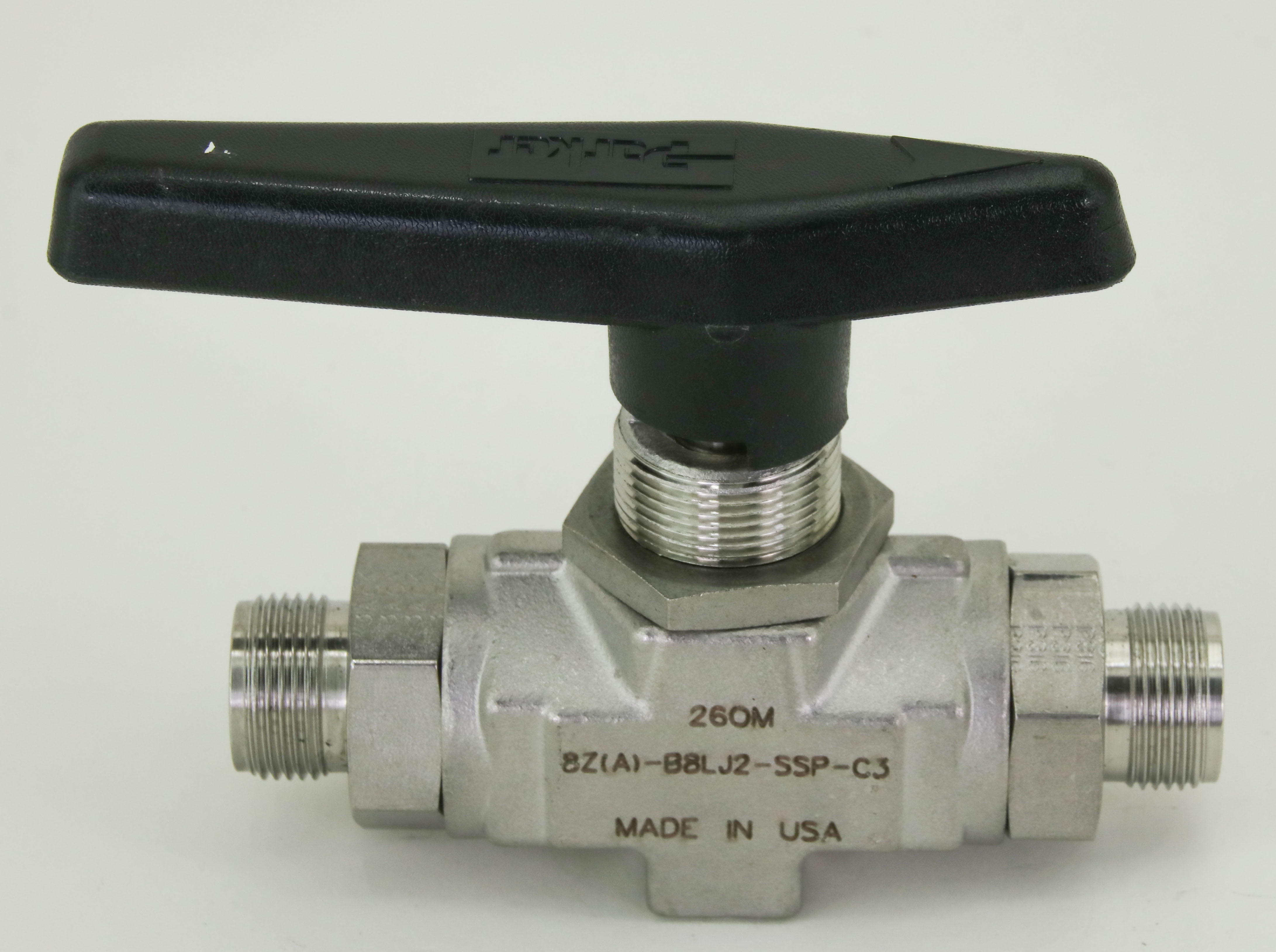 11593 PARKER TWO WAY B-SERIES SS BALL VALVE, 1/2" 8Z(A)-B8LJ2-SSP-C3 ...